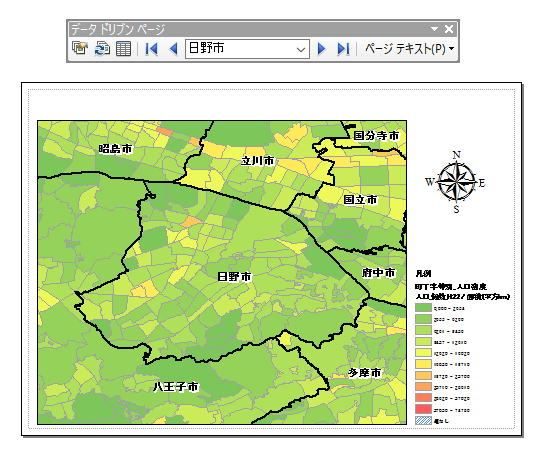 データ ドリブン ページでインデックス（図郭）レイヤーの属性値を図郭
